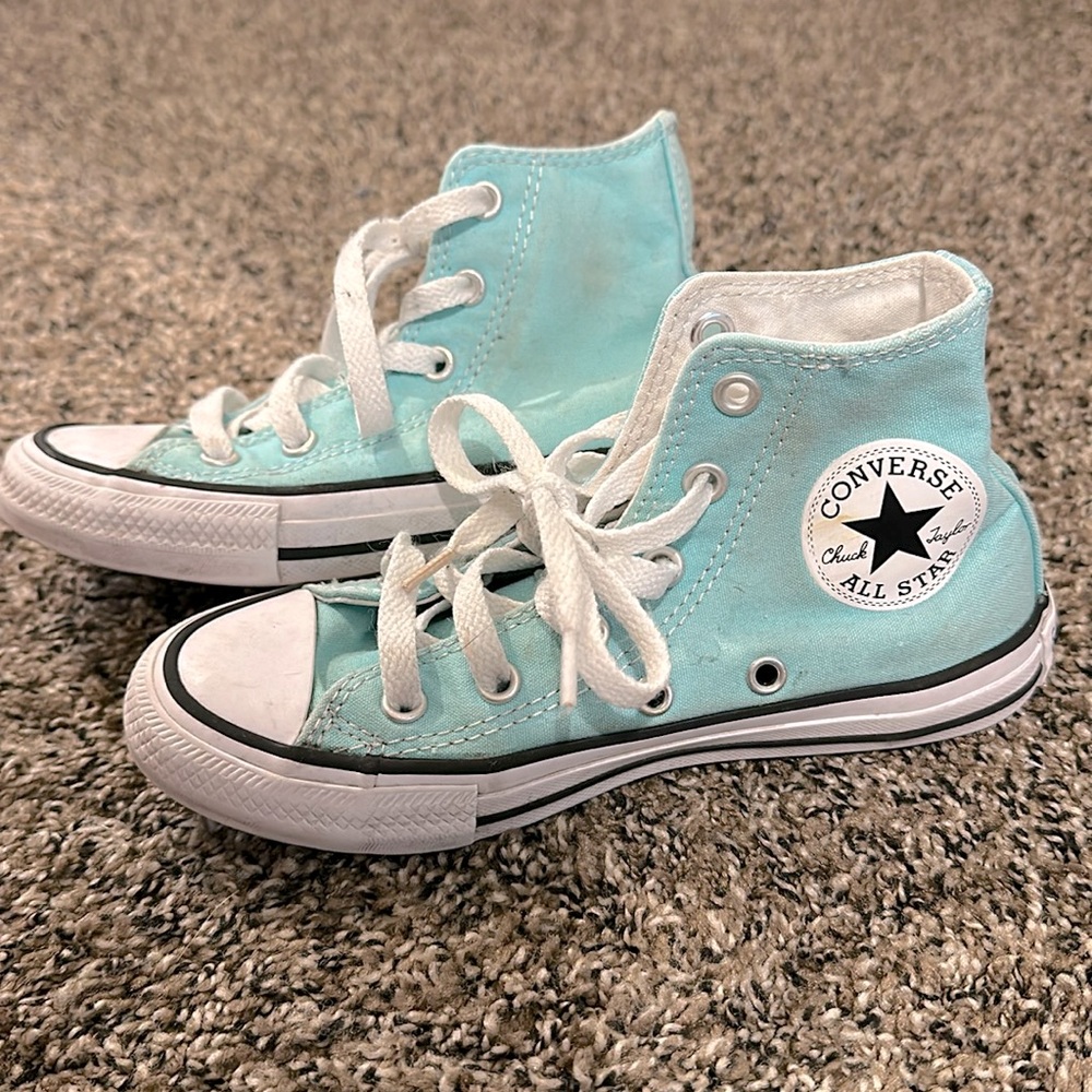 Teal Kids Hightop Converse Size 12.5